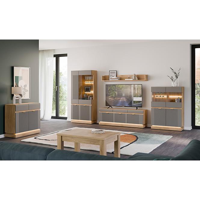 Vitrin L/P  Milton Ml05 tölgy Crem Torro Szürke