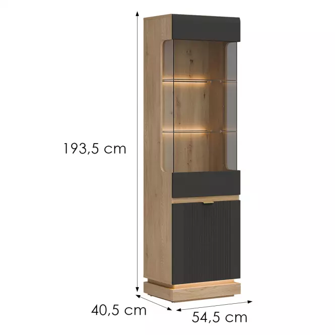 Vitrin L/P  Milton Ml05 tölgy Crem Torro Antracit