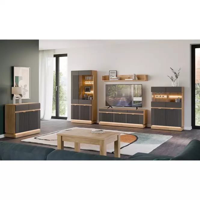 Vitrin L/P  Milton Ml05 tölgy Crem Torro Antracit