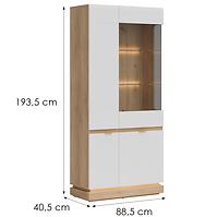 Vitrin Milton Ml06 tölgy Crem Torro Fehér