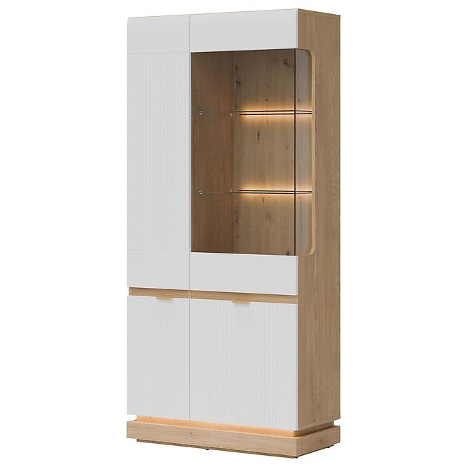 Vitrin Milton Ml06 tölgy Crem Torro Fehér