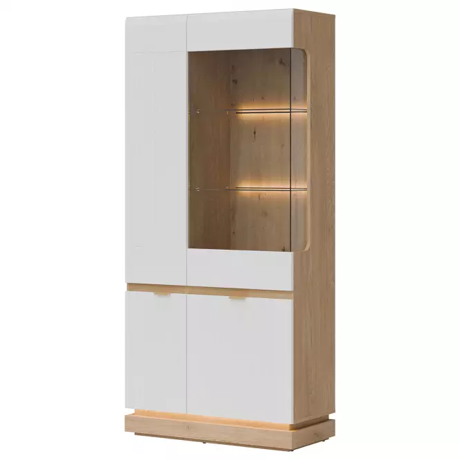 Vitrin Milton Ml06 tölgy Crem Torro Fehér,3