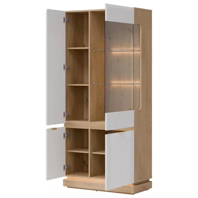 Vitrin Milton Ml06 tölgy Crem Torro Fehér,4
