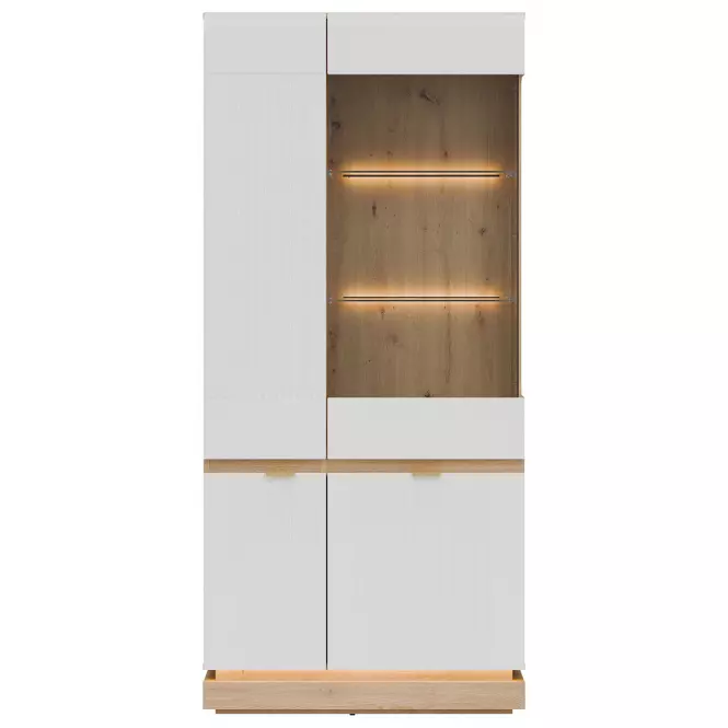 Vitrin Milton Ml06 tölgy Crem Torro Fehér