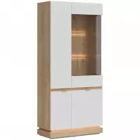 Vitrin Milton Ml06 tölgy Crem Torro Fehér