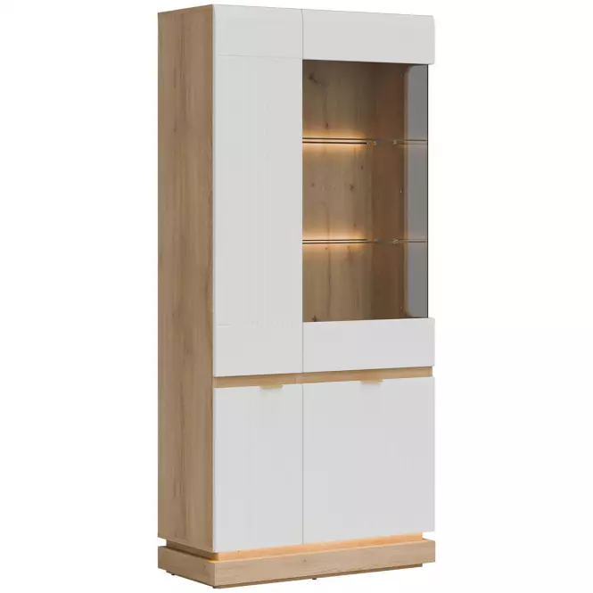Vitrin Milton Ml06 tölgy Crem Torro Fehér