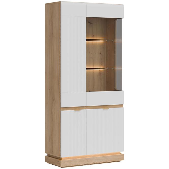 Vitrin Milton Ml06 tölgy Crem Torro Fehér