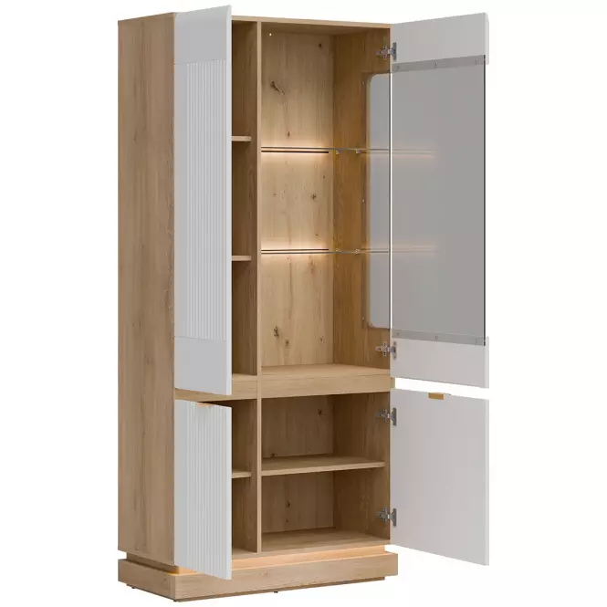 Vitrin Milton Ml06 tölgy Crem Torro Fehér