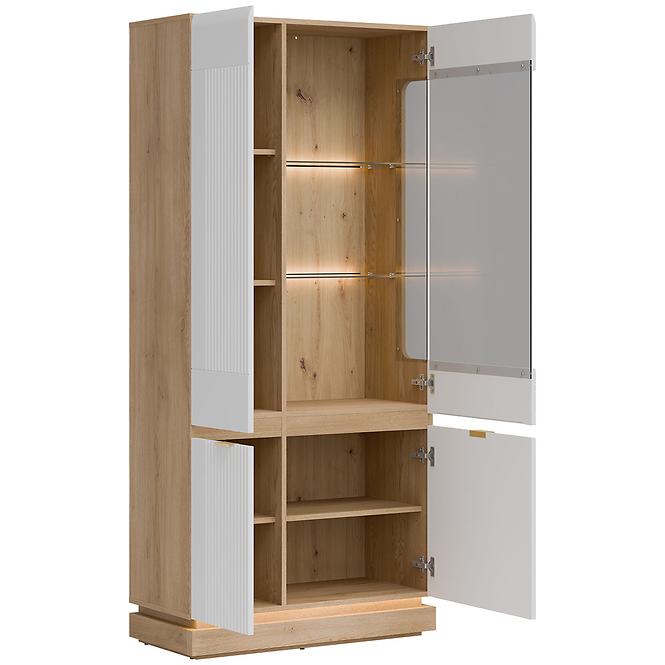 Vitrin Milton Ml06 tölgy Crem Torro Fehér
