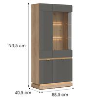 Vitrin Milton Ml06 tölgy Crem Torro  Szürke