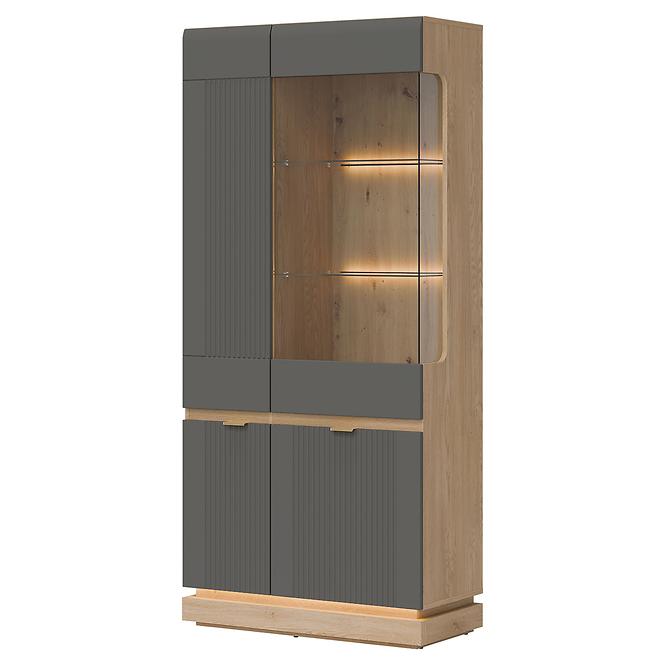 Vitrin Milton Ml06 tölgy Crem Torro  Szürke