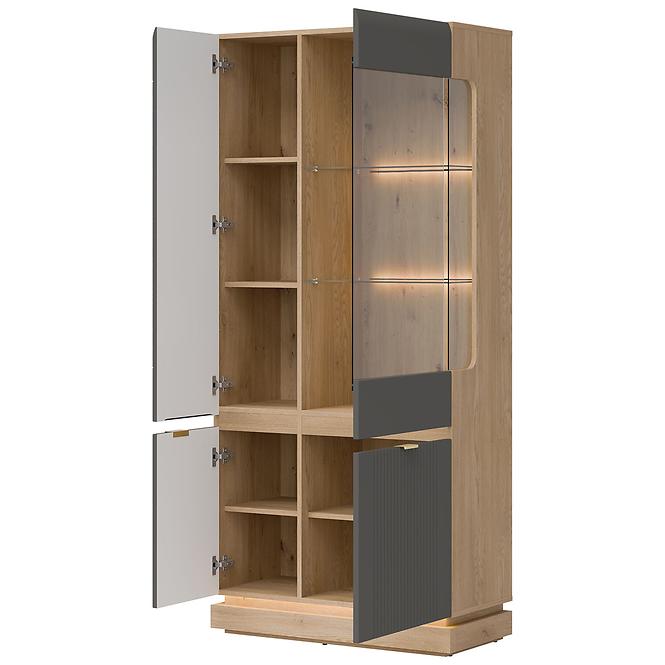 Vitrin Milton Ml06 tölgy Crem Torro  Szürke