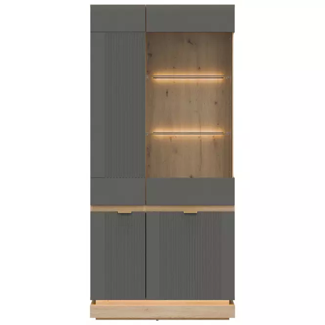 Vitrin Milton Ml06 tölgy Crem Torro  Szürke