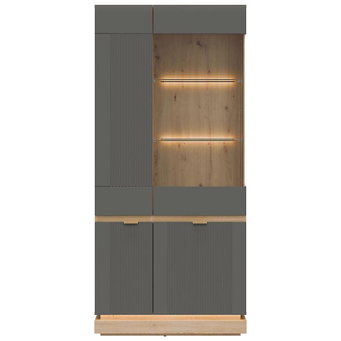 Vitrin Milton Ml06 tölgy Crem Torro  Szürke