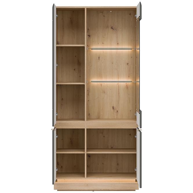 Vitrin Milton Ml06 tölgy Crem Torro  Szürke