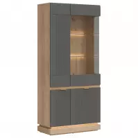 Vitrin Milton Ml06 tölgy Crem Torro  Szürke