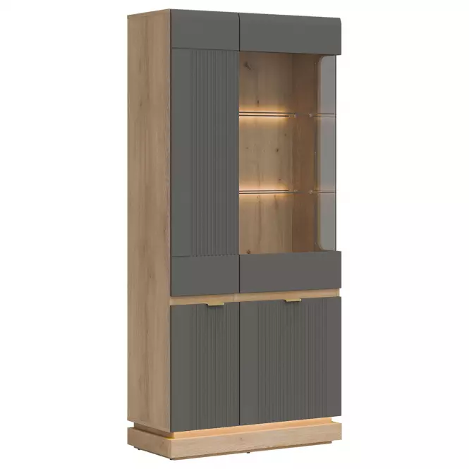 Vitrin Milton Ml06 tölgy Crem Torro  Szürke