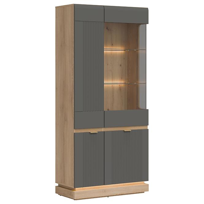 Vitrin Milton Ml06 tölgy Crem Torro  Szürke