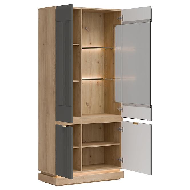 Vitrin Milton Ml06 tölgy Crem Torro  Szürke,7