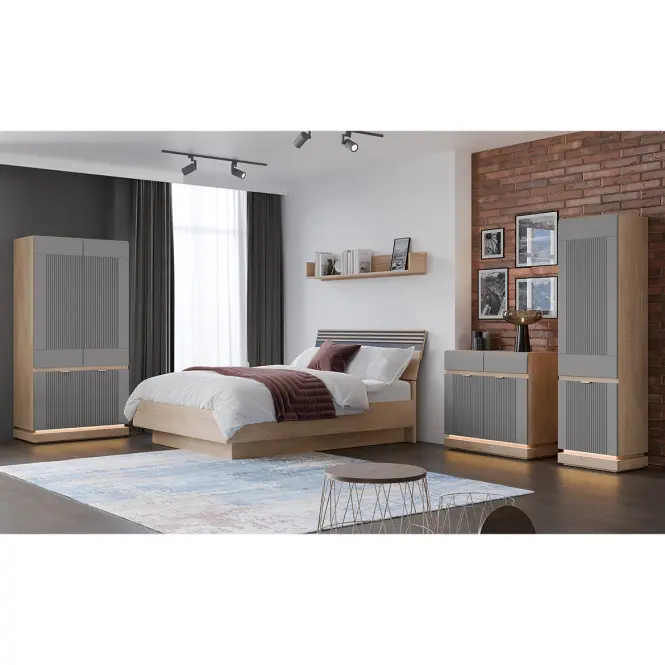 Vitrin Milton Ml06 tölgy Crem Torro  Szürke