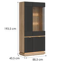 Vitrin Milton Ml06 tölgy Crem Torro  Antracit