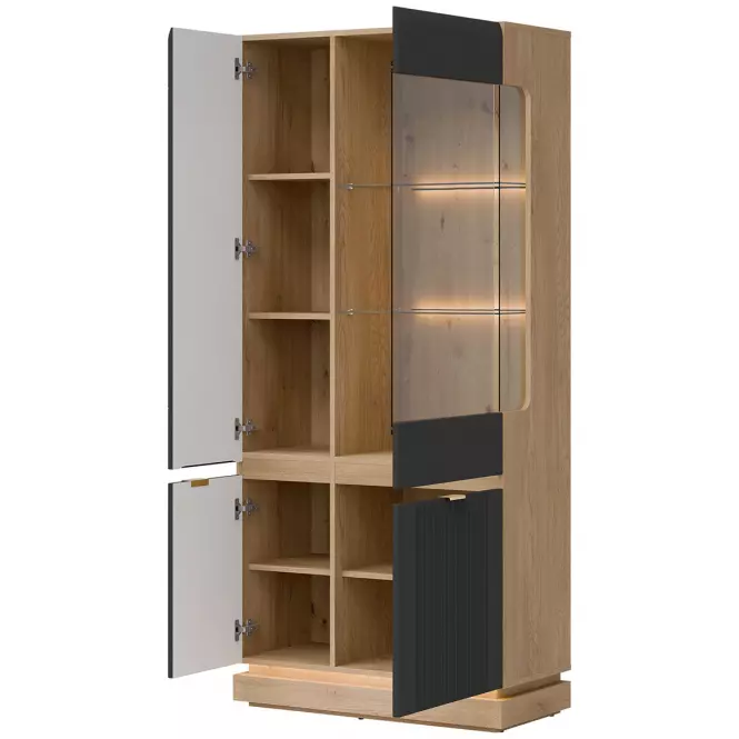 Vitrin Milton Ml06 tölgy Crem Torro  Antracit