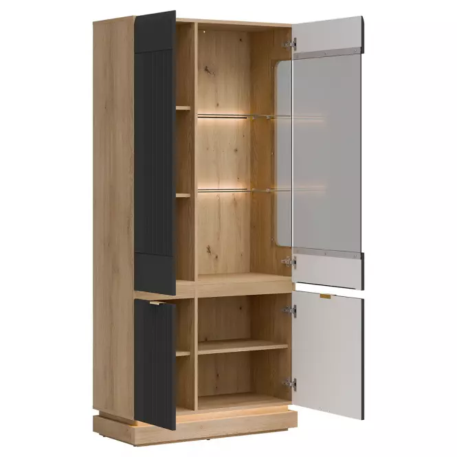 Vitrin Milton Ml06 tölgy Crem Torro  Antracit