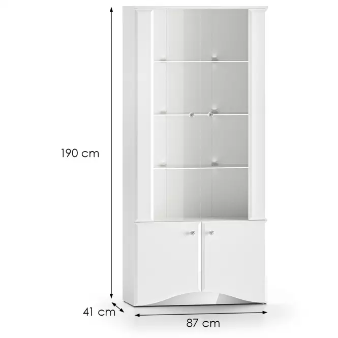Vitrin Glamour 01 Fehér Fényes