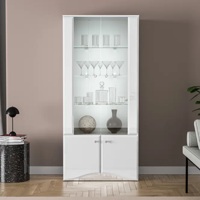 Vitrin Glamour 01 Fehér Fényes