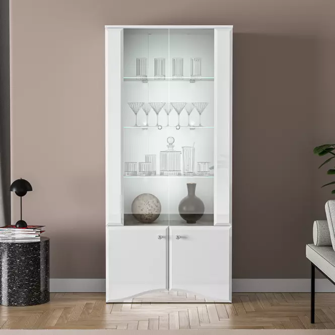 Vitrin Glamour 01 Fehér Fényes,6