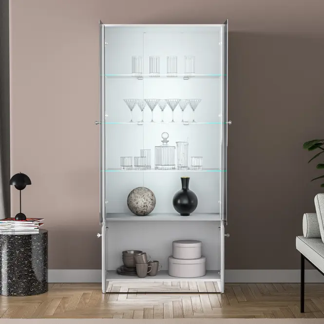 Vitrin Glamour 01 Fehér Fényes
