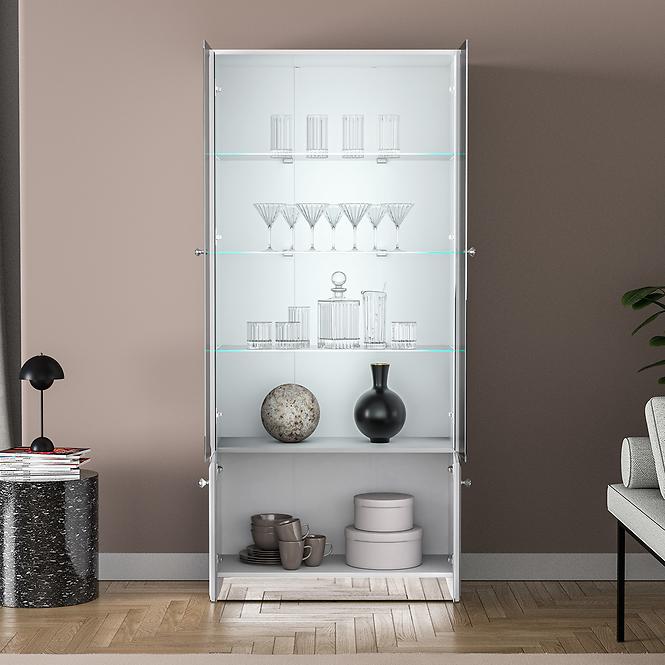 Vitrin Glamour 01 Fehér Fényes