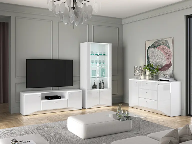 Vitrin Glamour 01 Fehér Fényes