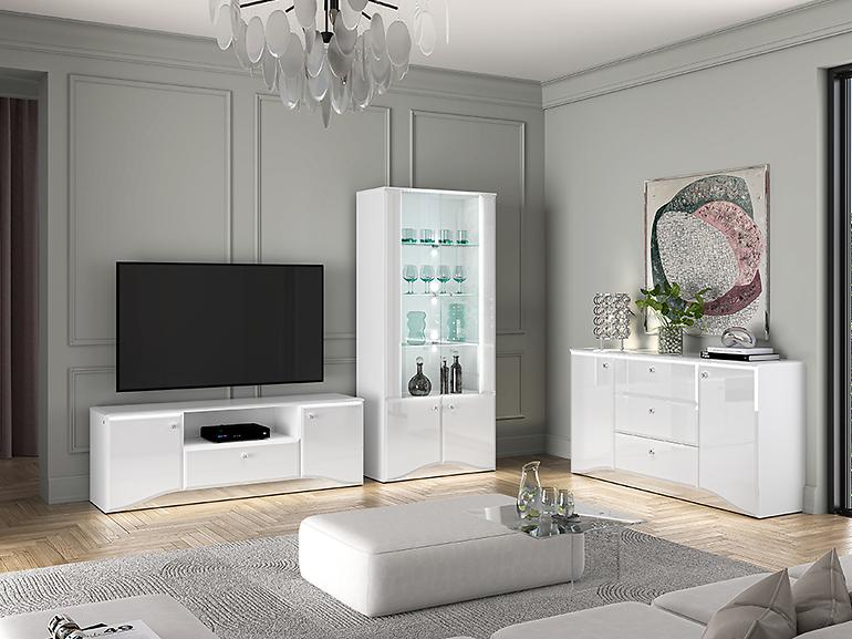 Vitrin Glamour 01 Fehér Fényes