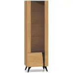Vitrin Toscania 02l Milton tölgy  Dune/Fekete kőris/üveg