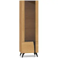 Vitrin Toscania 02l Milton tölgy  Dune/Fekete kőris/üveg