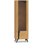Vitrin Toscania 02p Milton tölgy  Dune/Fekete kőris/üveg