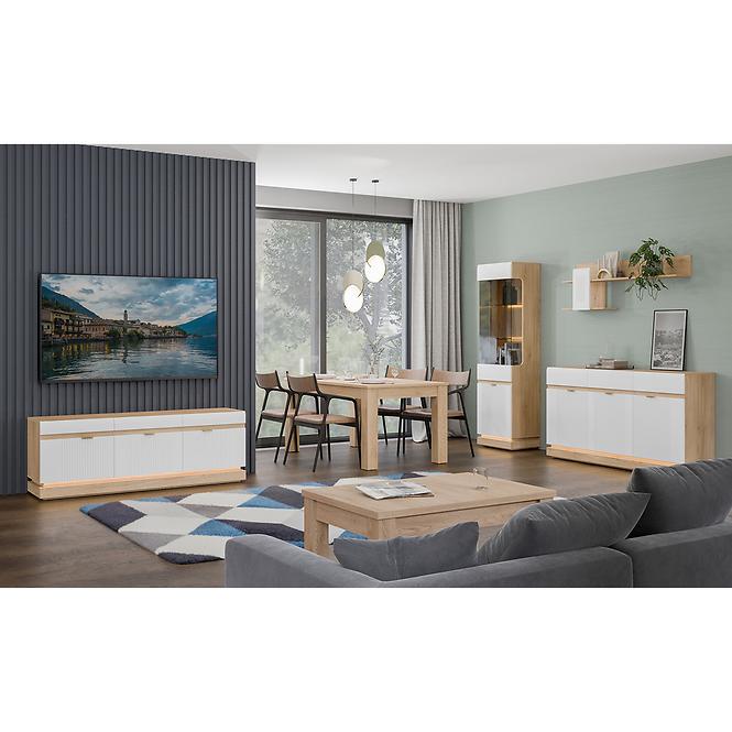 Szekrény RTV Milton Ml01 Tölgy Crem Torro Fehér,6