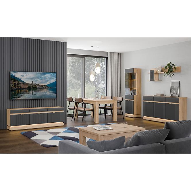 Szekrény RTV Milton Ml01 Tölgy Crem Torro Antracit,6