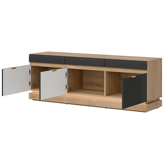 Szekrény RTV Milton Ml01 Tölgy Crem Torro Antracit,3