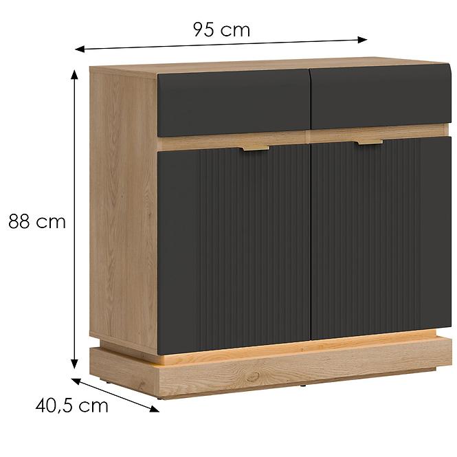 Komód Milton ML02 tölgy crem torro antracit,2