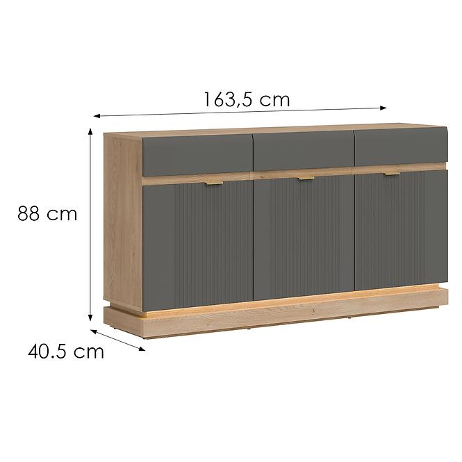Komód Milton ML03 tölgy crem torro szürke
