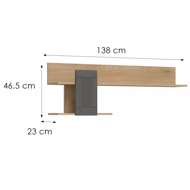 Falipolc Milton ML10 tölgy crem torro szürke,2