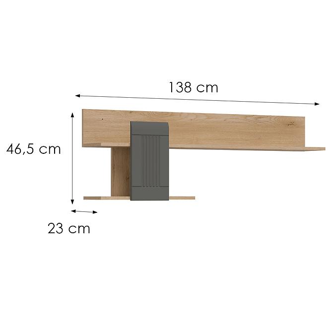 Falipolc Milton ML10 tölgy crem torro szürke,2