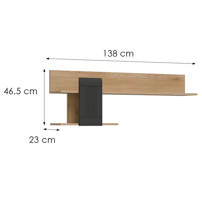 Falipolc Milton ML10 tölgy crem torro antracit