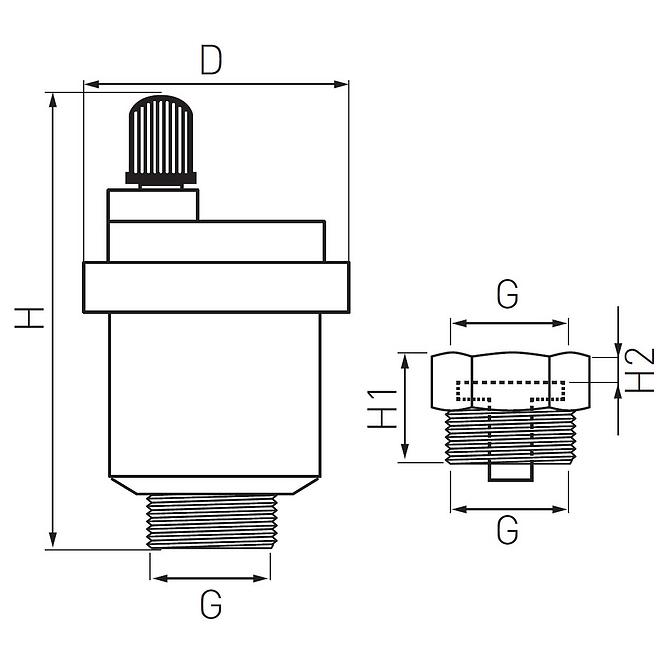 Automatikus Levegőztető 1/2” Zárral O15as