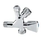 Kombinált sarokszelep 3/8„ x 1/2” x 3/4” króm