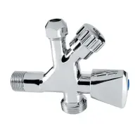 Kombinált sarokszelep 3/8„ x 1/2” x 3/4” króm