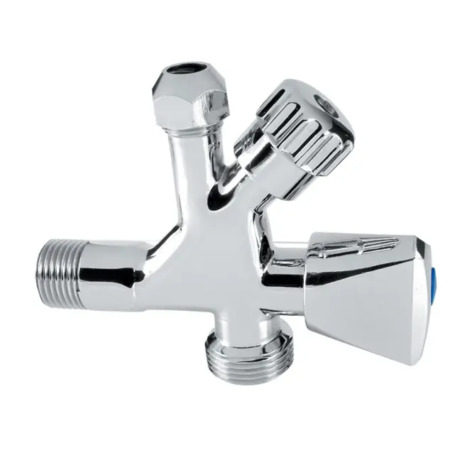 Kombinált sarokszelep 3/8„ x 1/2” x 3/4” króm
