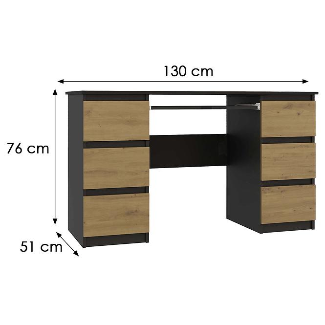 Íróasztal Kuba Antracit/Artisan Antracit,2